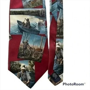 Eddie Bauer Sportsman boating fisherman necktie
